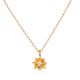 Cz stone flower pendant necklace for women, Brass with 22k gold plated, Handmade jewelry